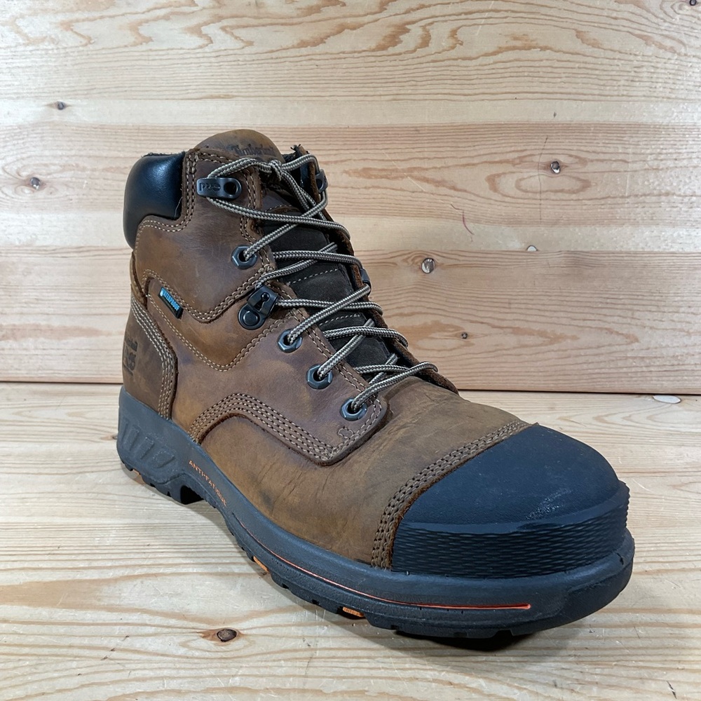 Timberland PRO Helix HD 6" Composite Toe Waterproof Boot Mens 9 WIDE Brown A1HQL